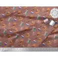 thumbnail image 3 of Soimoi Cotton Cambric Fabric Leaves,Musical Instruments & Animals Kids Decor Fabric Printed Yard 56 Inch Wide, 3 of 3