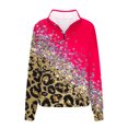 thumbnail image 3 of Mode Hoodies pour Femmes 2023 Sweatshirts Décontractés Sans Capuche Mode Manches Longues Imprimé Demi-Zip Col à Capuche Blouse 50 % de Réduction Liquidation Costumes Halloween/noël, 3 of 4