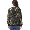 thumbnail image 3 of Womens Long Sleeve Sequin Front Zip Jacket Long Sleeve Ribbed Cuffs Outerwear Tops, 3 of 5