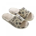 thumbnail image 3 of Linen Casual Comfy Indoor Home Slippers  For Men And Women Outdoor Garden Household Commodities Open-Toe Shoes, 3 of 10