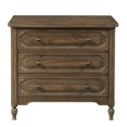 thumbnail image 1 of Home Fare Dark Oak Wood Three Drawer Nightstand, 1 of 11