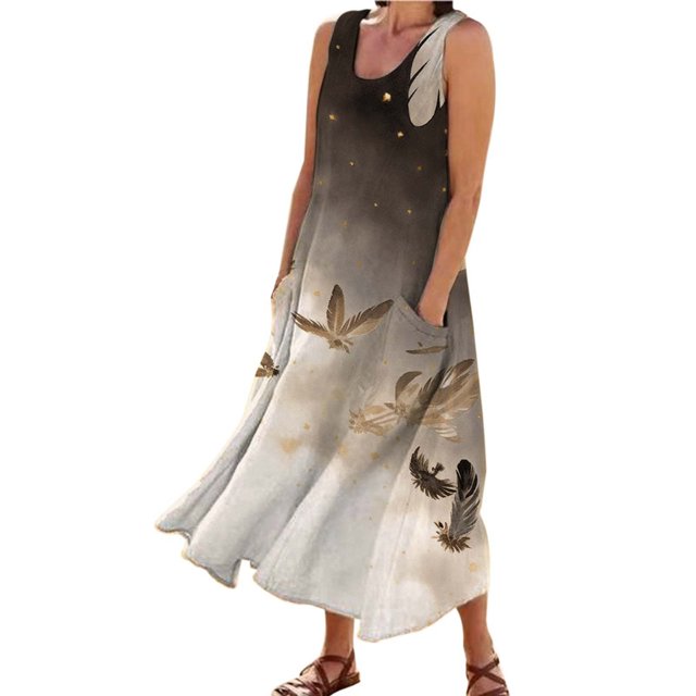 TJAZFJPA Smallshow Robe de Maternité Mode pour Femmes Col Rond Décontractée Imprimé Pissenlit 3D Sans Poignets Poche Longue Robe Débardeur Robe Décontractée Robe Boutonnée pour Femmes Robe à Capuchon Femmes