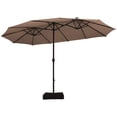 thumbnail image 3 of Patiojoy Parasol de Patio Extérieur à DEL Double Face de 15 Pieds avec Base, Beige, 3 of 5