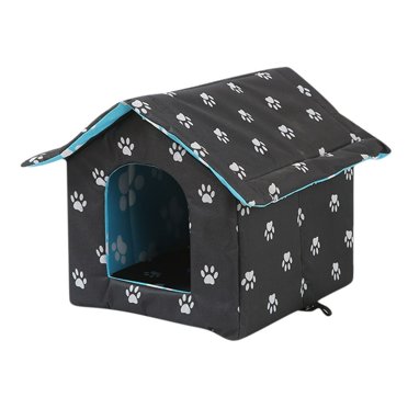 Estbridge Dog Cat House for Home Indoor Outdoor  Enclosed Soft Dog Cat Beds Kennel for Fall Winter  Warm House Sleeping Pad for Small Cats Dogs  Pet Supplies  Rectangle  1 Pack  L 18”x17”
