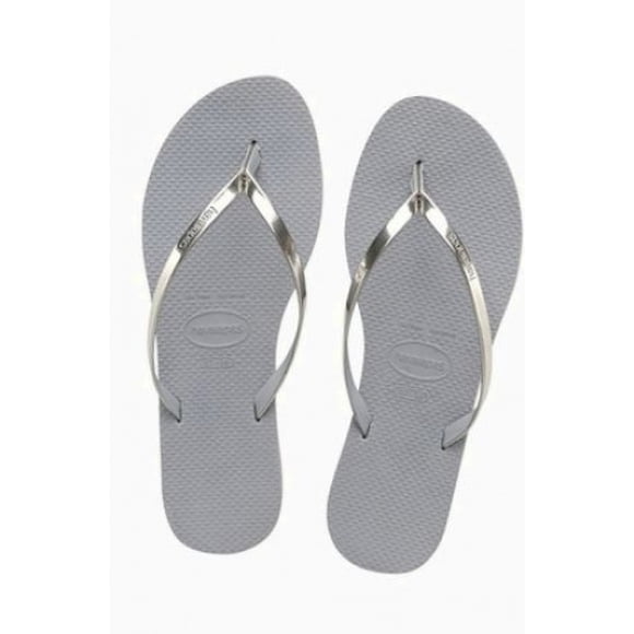(6/7 UK, Grey (Steel Grey)) - Havaianas You Metallic Women's Flip Flops