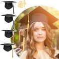 thumbnail image 3 of Graduation Mortarboard - Master's Fitted Black Cap Gown Hat Academic - W4T4, 3 of 8