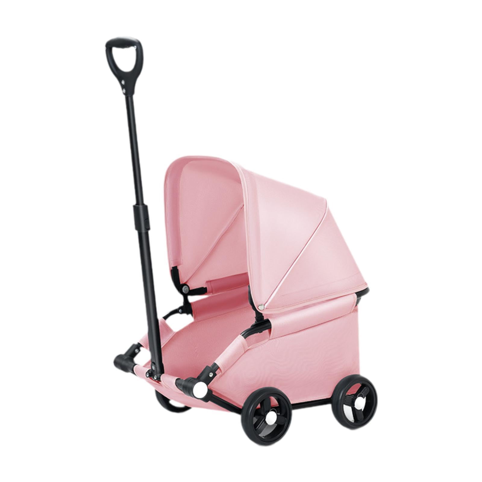 Almencla Transporteur de Voyage Pliable pour Chien Chat avec 4 Roues Animal Rose