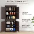 thumbnail image 4 of HOMCOM Garde-Manger de Cuisine Autoportant de 71 Pouces, avec 4 Portes et Armoire, Café, 4 of 10