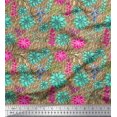 thumbnail image 1 of Soimoi Poly Georgette Fabric Leaves & Peony Floral Print Fabric by Yard 42 Inch Wide, 1 of 3