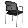 thumbnail image 5 of Pemberly Row Black Mesh Back with Padded Fabric Seat Visitor's Chair with Arms, 5 of 5