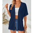 thumbnail image 1 of Jsaierl Cardigans Légers pour Femmes Été Décontracté Manches Courtes Hauts Plage Vacances Chemises Douces Confortables Amples, 1 of 6