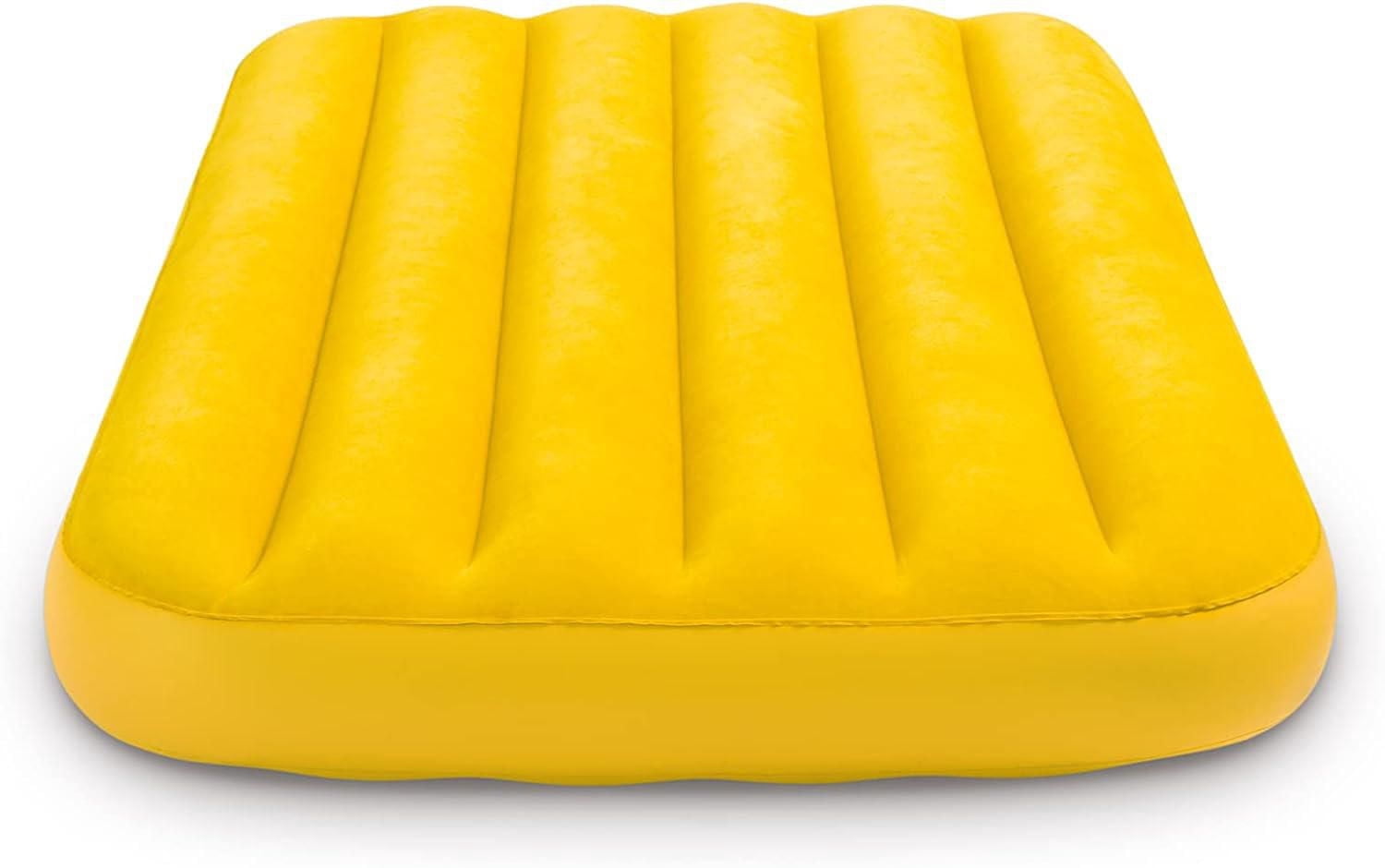 Intex Cozy Kidz™ Single Air Mattress with Fiber Tech, Ages: 3-10, (Colour may vary - blue or orange)