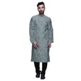 thumbnail image 1 of Atasi Satin Slub Ethnic Kurta With Churidar For Mens Printed Party Wear, 1 of 1