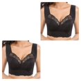 thumbnail image 2 of mmirethe Ribless Bra Lace Offers Skin-Friendly And Breathable Comfort For Women Widened Shoulder Strap Is Stable And Does Not 3XL 2Set, 2 of 6