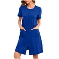 thumbnail image 1 of Erwazi Women Robes Zipper Front Short Sleeve Long Robe Housecoat with Pockets Loungewear, 1 of 8