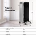 thumbnail image 3 of Costway 1500W Oil-Filled Radiator Heater Portable Electric Space Heater 3 Heat Settings, 3 of 10