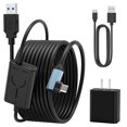 thumbnail image 1 of Enhanced 16FT Link Cable for Quest 2/1 - VR Headset Accessory with Adapter and Separate Charging Port - High-Speed USB 3.0 to USB-C for Fast PC Data Transfer and Gaming Charging, 1 of 9