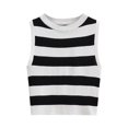 thumbnail image 1 of Dealovy Débardeurs pour Femmes Été Côtelé Court Ajusté Rayé Sans Manches Col Rond T-Shirts, 1 of 4
