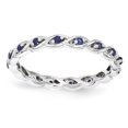 thumbnail image 1 of Bague en Argent Sterling Stackable Expressions en Saphir Créé Taille 5, 1 of 3