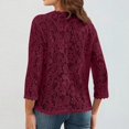 thumbnail image 4 of IMENGL Ladies' solid color lace knitted cardigan v neck, Red L, Size M-5XL, 4 of 4