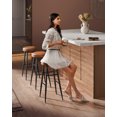 thumbnail image 2 of VASAGLE Echo Collection Bar Stools Set of 2, Kitchen Counter Stools, Breakfast Stools, Synthetic Leather with Stitching, 30-inch Tall, Home Bar Dining Room, Easy Assembly, Caramel Brown ULBC090K01, 2 of 7