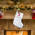 thumbnail image 1 of Fridja 8 Inch Mini Initial Christmas Stocking Monogram Embroidered Christmas Stocking White Knitted Small Christmas Stocking Decorations for Fireplace Mantle Christmas Wall, 1 of 5