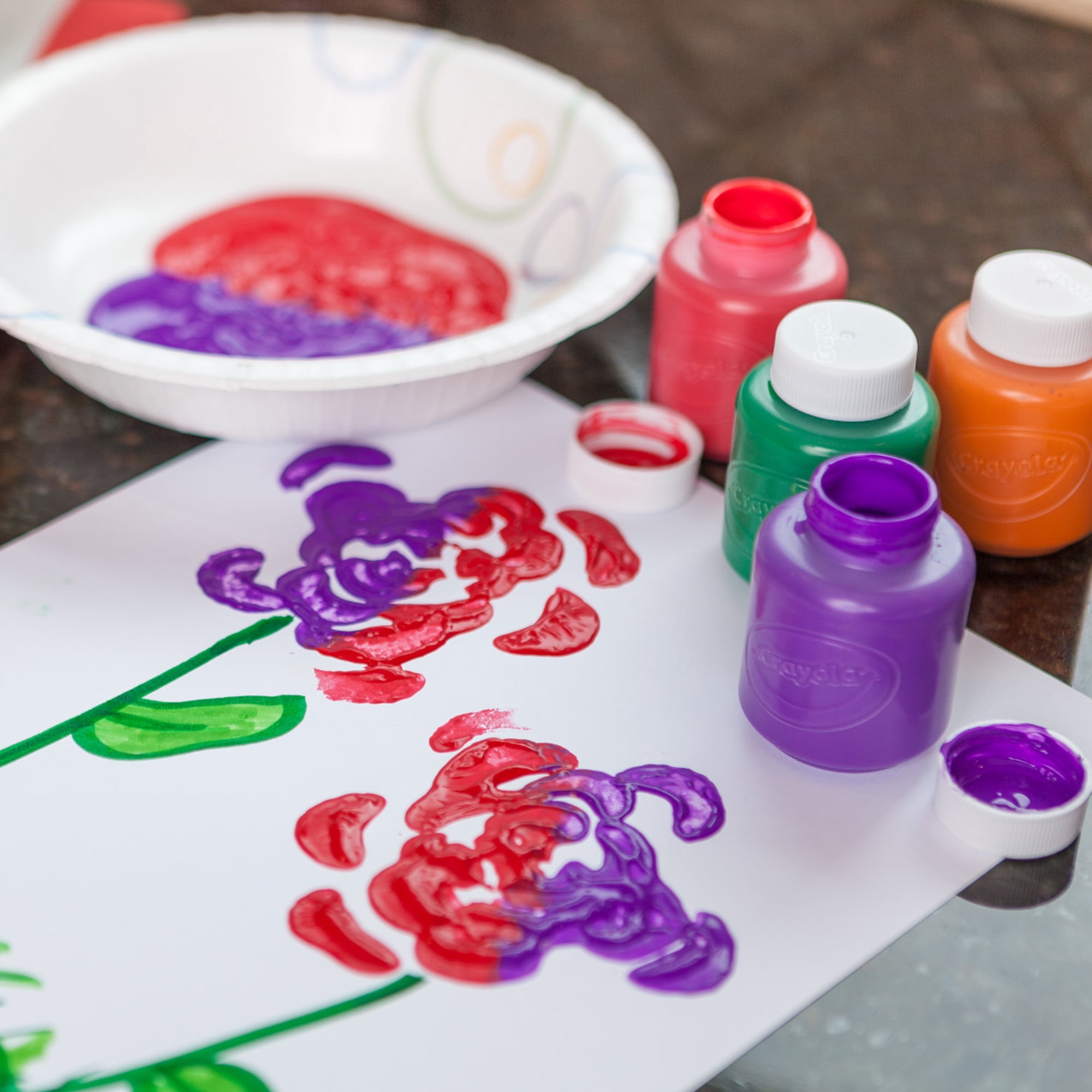 10 pots de peinture lavable Crayola
