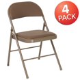 thumbnail image 4 of 4 Pk. HERCULES Series Double Braced Beige Vinyl Folding Chair, 4 of 9