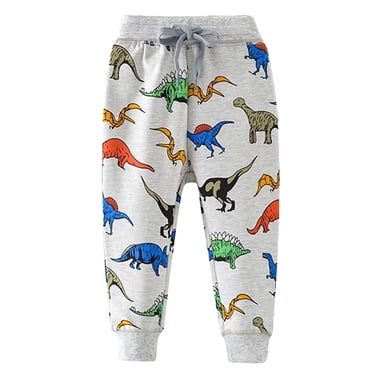 Dinosaur Adventure Boys Jogger Sweatpants with Elastic Waistband and Drawstring for Comfort