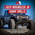 thumbnail image 2 of AMERICAN MODIFIED Hawke Grille Compatible with 2007-2018 Jeep Wrangler JK, Black, 2 of 12