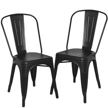 Tolix Roch Black Dining Chair – Sleek and Durable Metal Side Chair for Restaurants and Contemporary Spaces set of 2