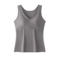 thumbnail image 1 of Miqool Débardeur Gainant à Encolure en V pour Femmes avec Soutien-Gorge Intégré, Sans Manches, Coupe Ajustée, Très Extensible, Camisole, Hauts d'Entraînement, 1 of 5