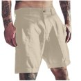 thumbnail image 1 of Men's Linen Shorts Classic Slim - Elastic Waist Summer Beach Pants, 7 Inch Inseam, 70% Rayon 30% Linen, 1 of 6