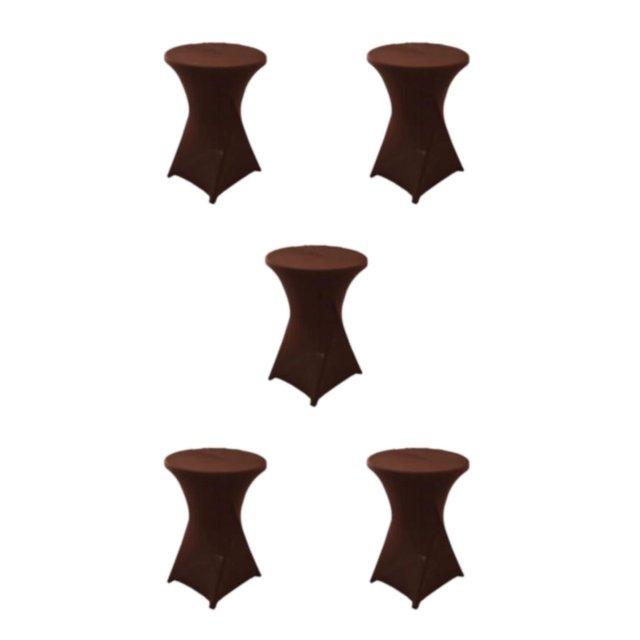 ZheElen Easy Care Stretch Round Tablecloth Versatile And Environmentally Friendly light brown 5Set
