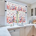 thumbnail image 2 of Floral Kitchen Curtains Window Curtains Valance and Tier Set 36 Inch, Blue Pink Flowers Spring Rod Pocket Short Tier Curtain, Abstract Small Cafe Curtains for Kitchen Decor, 2 of 5