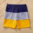 thumbnail image 3 of PatPat Mens Swim Trunks Family Matching Set Stripe Colorblock Spliced Board Shorts Mommy and Me Bathing Suits, 3 of 6