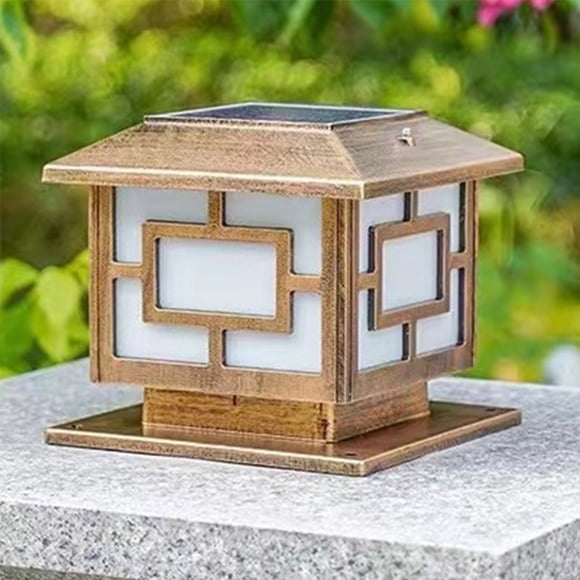 UsRHHA Lampe Colonne Extérieure à Énergie Solaire, Applique Murale de Cour à DEL pour Porte d'Entrée, Éclairage Extérieur de Villa avec Batterie 2600 mAh