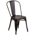 thumbnail image 1 of Chaise empilable intérieure/extérieure en métal de cuivre vieilli, 1 of 9