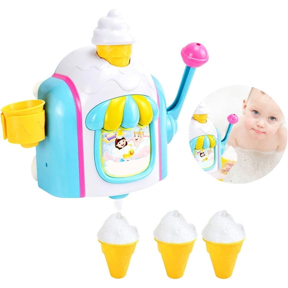 Ensemble de Jouets Éducatifs pour le Bain pour Tout-Petits, Moule à Mousse Glacée, Gâteau de Jeu d'Imitation, Accessoires pour Baignoire d'Eau, Jouet Éducatif