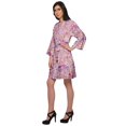 thumbnail image 3 of Moomaya Short Robe For Women Plus Size Printed Cotton Robe Lightweight Nightwear, 3 of 5