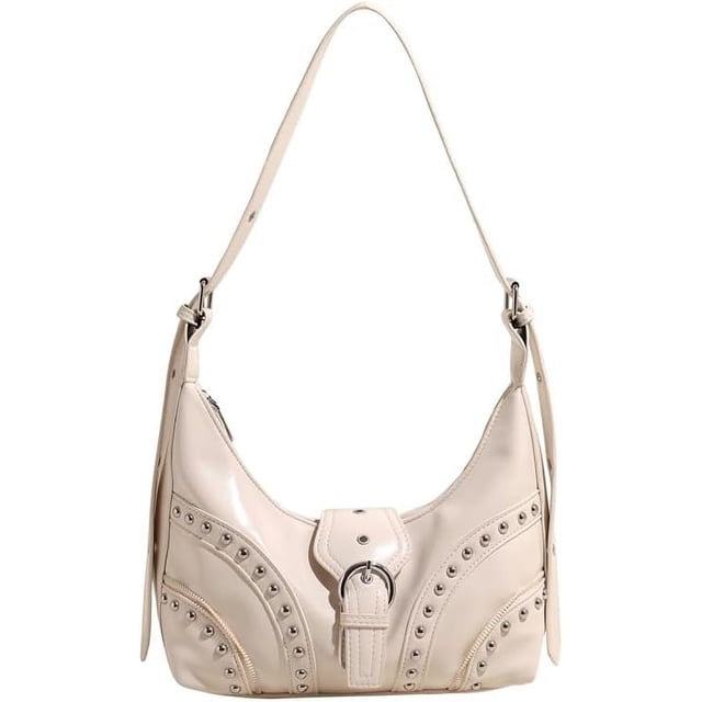 Y2k Studded Purse Small Shoulder Bag Leather Hobo Bag Punk Crossbody Handbag Purse