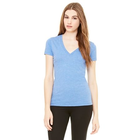 Bella + Canvas T-Shirt à Manches Courtes Col en V Profond pour Femmes