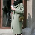 thumbnail image 2 of Women Winter Warm Trench Long Coat Outwear Lapel Wool Jacket Overcoat Plus, 2 of 6