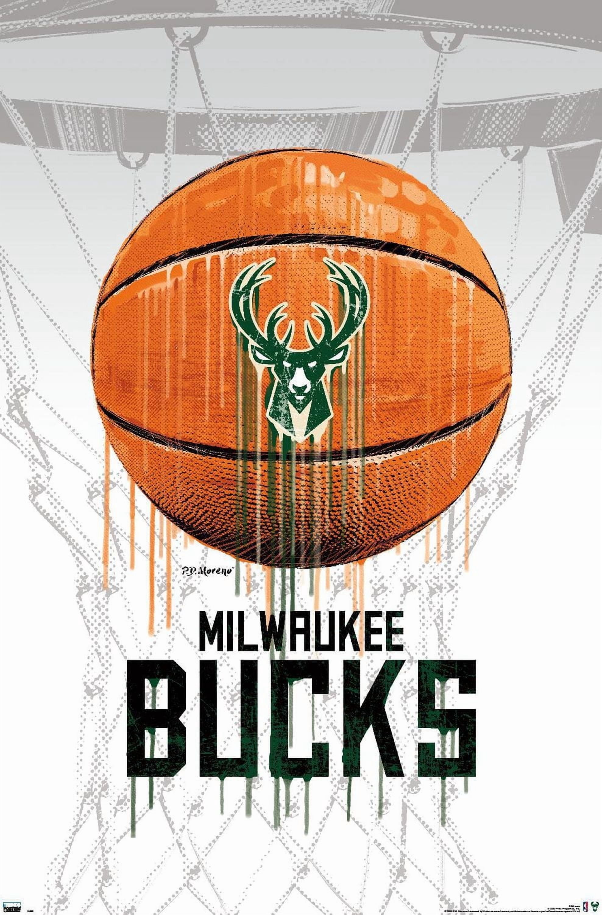 NBA Milwaukee Bucks - Drip Ball 20 Wall Poster