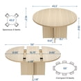 thumbnail image 4 of 43.3''-59'' Extendable Dining Table for 4-8, Kitchen Table with Hidden Storage & Sturdy Cross Base, Dinner Table for Dining Room, Removable Leaves, 4 of 8