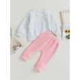 thumbnail image 4 of Faithtur Toddler Girls 2PCS Pants Sets Long Sleeve Letter Print Pullover Tops and Drawstring Pants Sets, 4 of 8