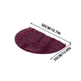 thumbnail image 2 of Half Round Water Absorbing Non-Slip Carpet Mat for Bathroom and Bedroom 40x60cm Soft Microfiber Area Rug with Rubber Backing Easy Care and Stylish Design, 2 of 6