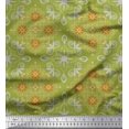 thumbnail image 1 of Soimoi Georgette Viscose Fabric Filigree Damask Printed Fabric 1 Yard 42 Inch Wide, 1 of 3