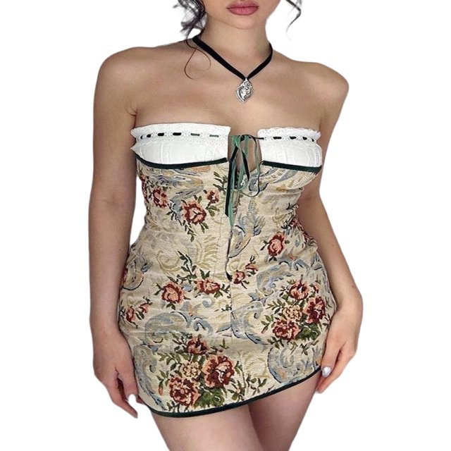 Women Strapless Bodycon Backless Mini Tube Dress Summer Short Bandeau Dresses Beach