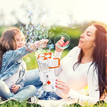 EGNMCR Bubble Machine 60-Hole Bubble Maker Machine With Color Light New Rechargeable Electric Automatic Bubble Blower Toys Bubble Machine Birthday Gifts for Kids